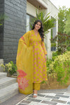 Saher yellow organza set