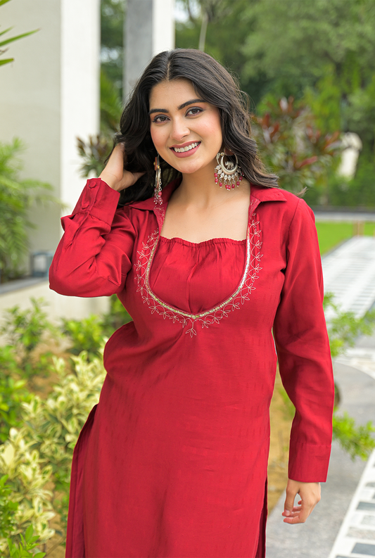 Alluring Red Stylish kurta