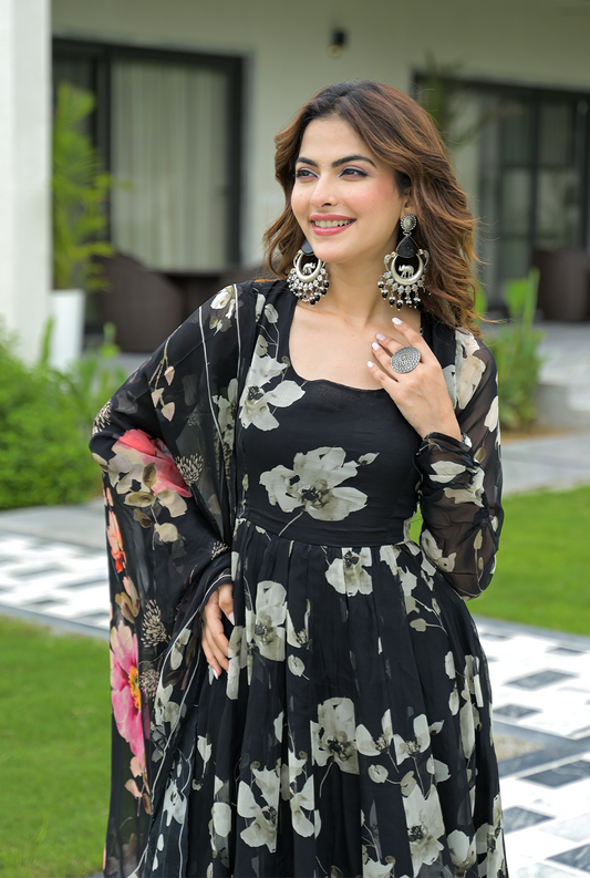 Barkha Black Georgette Suit Set