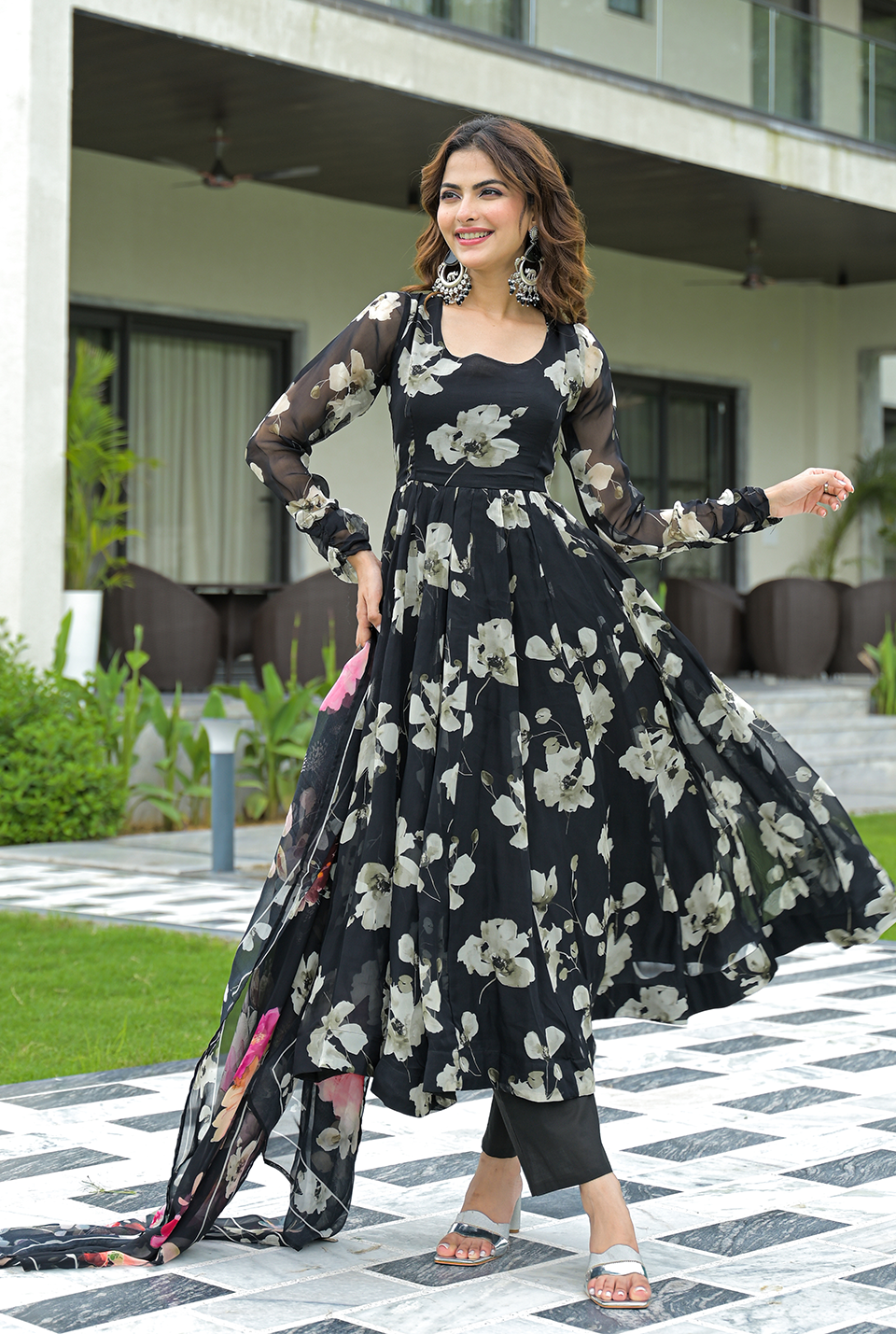 Barkha Black Georgette Suit Set