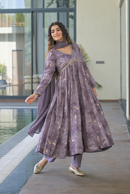 Sunehri muslin suit set