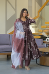 Vedanshi brown organza suit set