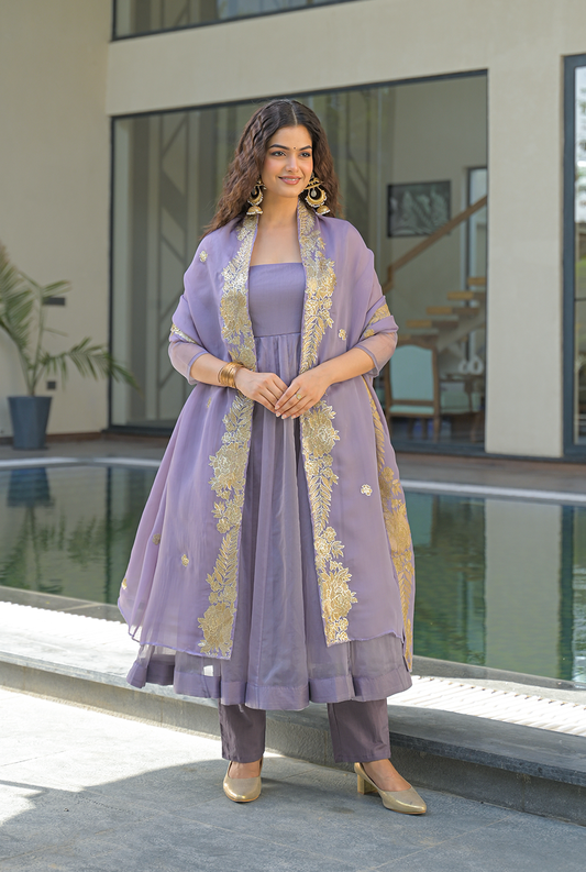 Amethyst Organza Suit Set