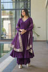 Madhurima Purple Muslin Suit Set