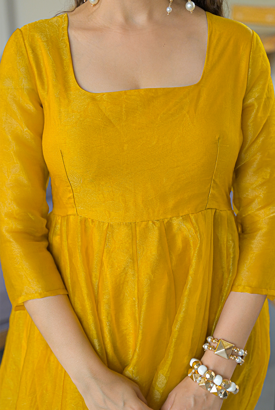 Samriddhi Yellow Organza Suit Set