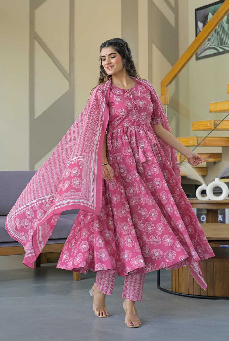 Gulabri Noor Cotton Suit Set