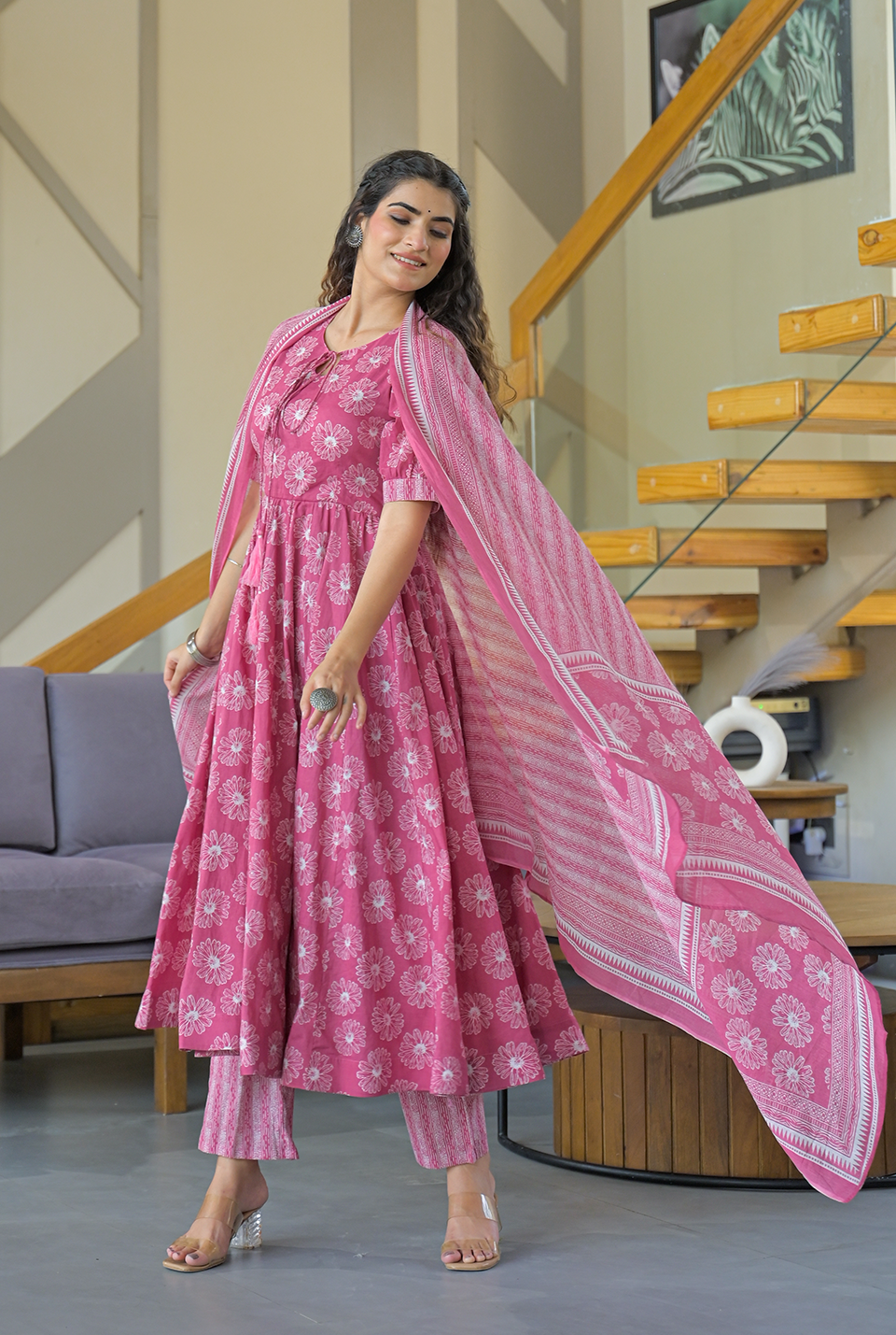 Gulabri Noor Cotton Suit Set
