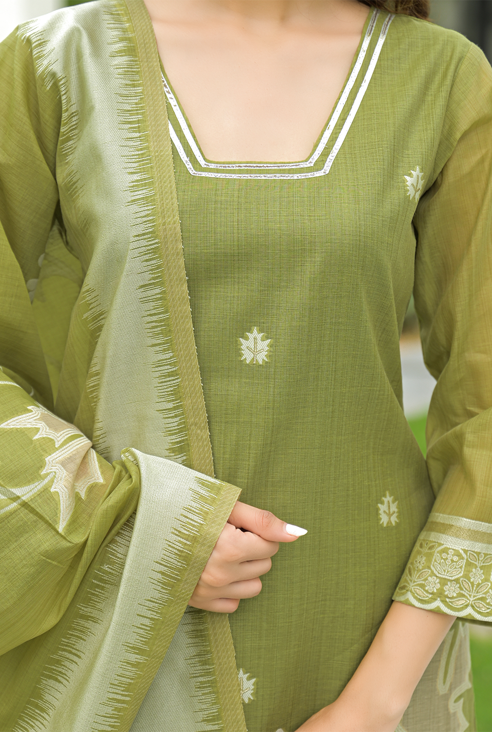 Kylie Green Cotton Suit Set
