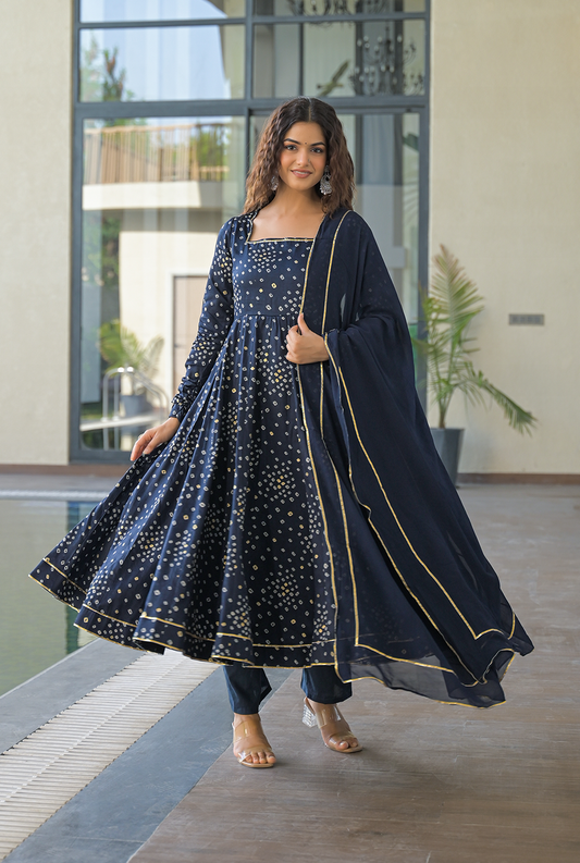 Riwaayat blue suit set