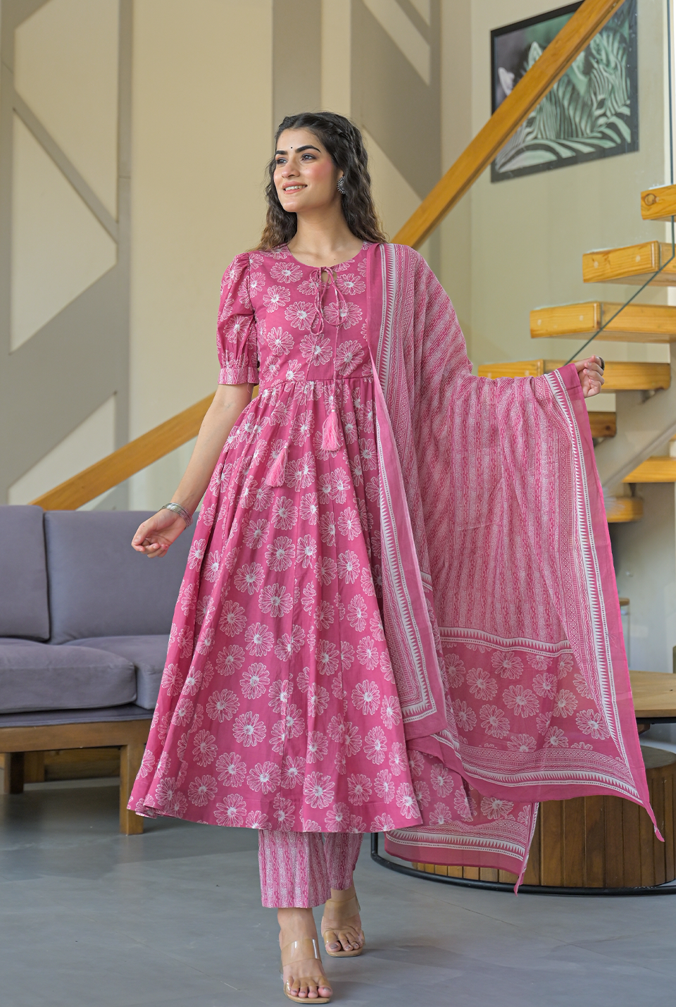 Gulabri Noor Cotton Suit Set