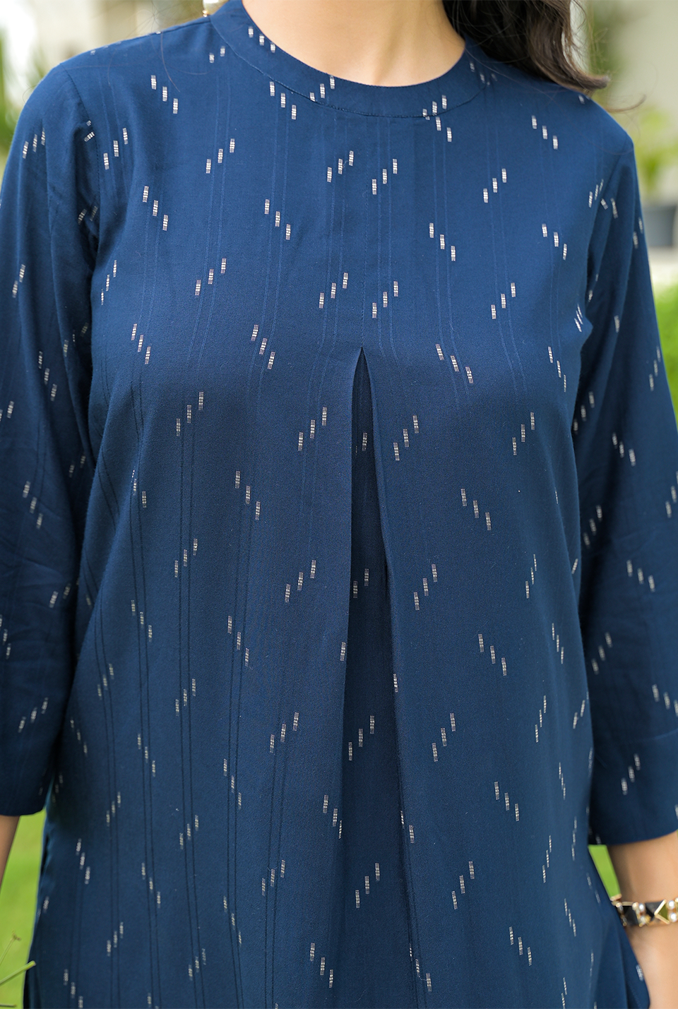 Yami Blue Cotton Kurta Set