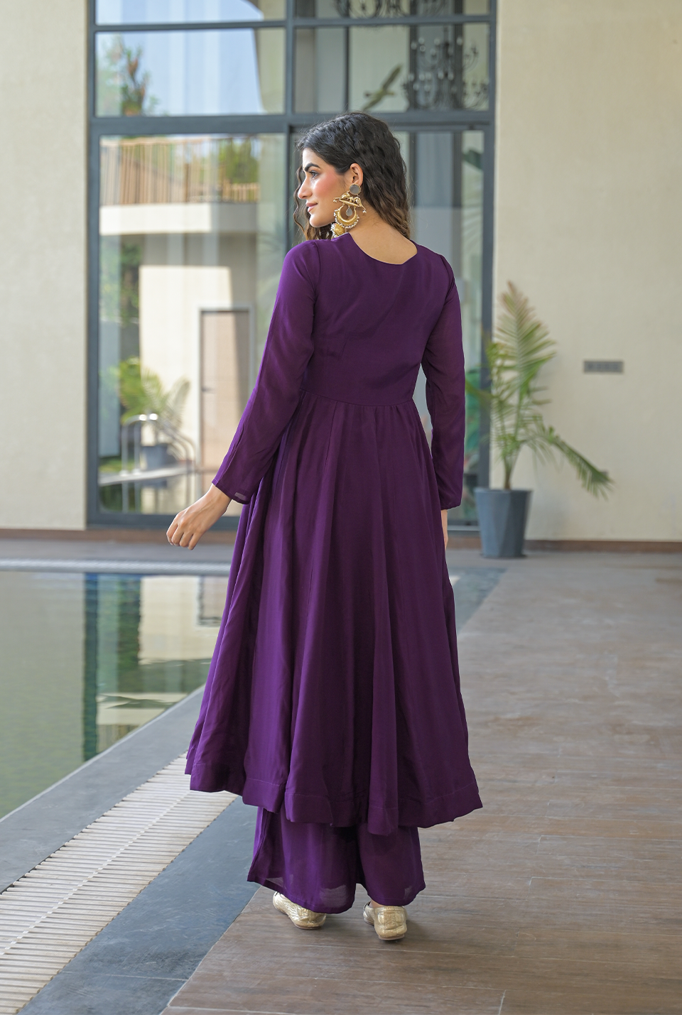 Madhurima Purple Muslin Suit Set