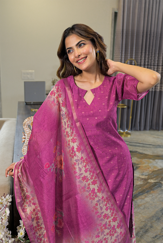 Amara purple organza kurta set