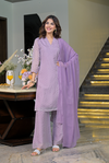 Mehar lavender organza suit set
