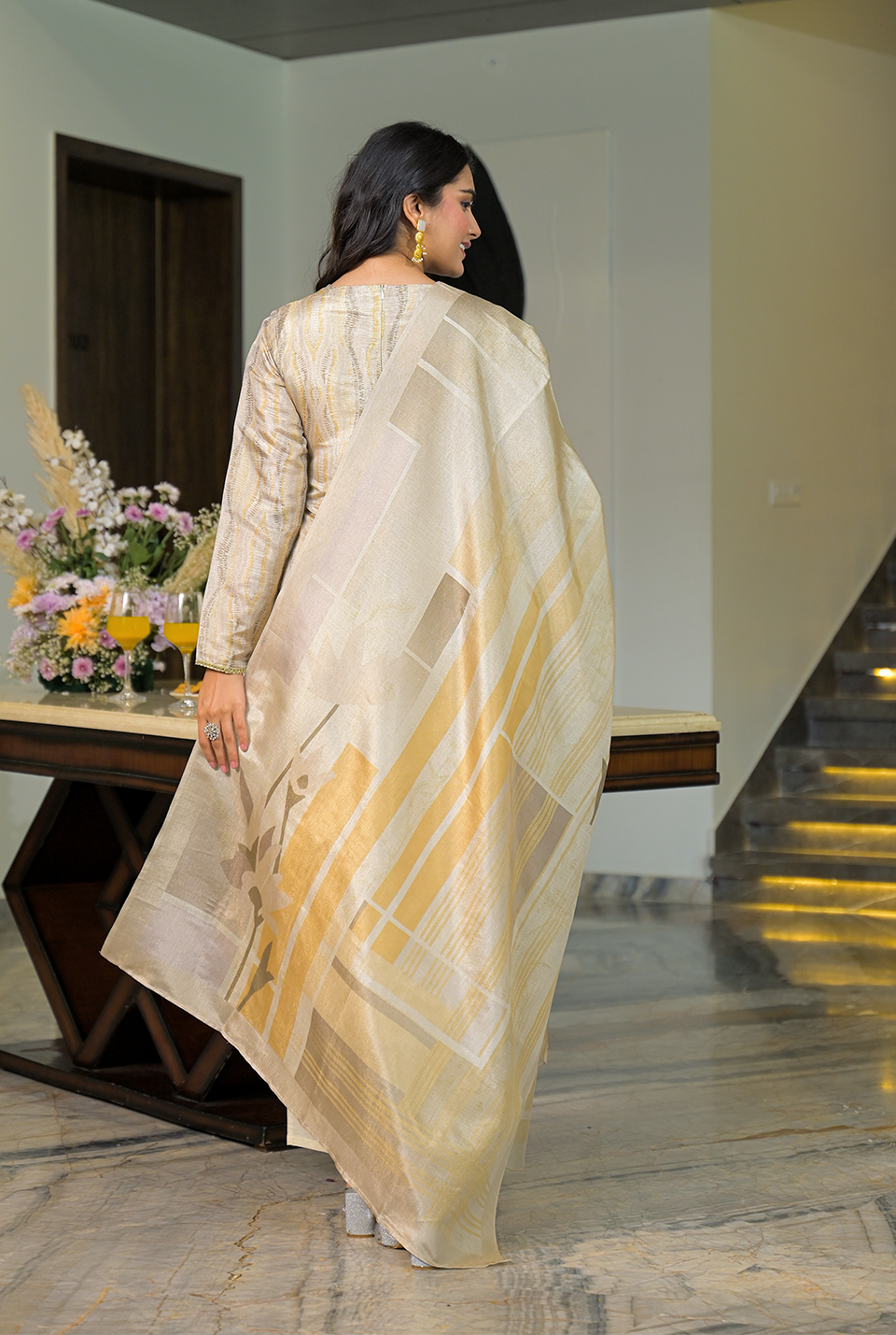 Resham sheer kurta set