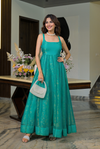 Mumtaz green Organza Gown