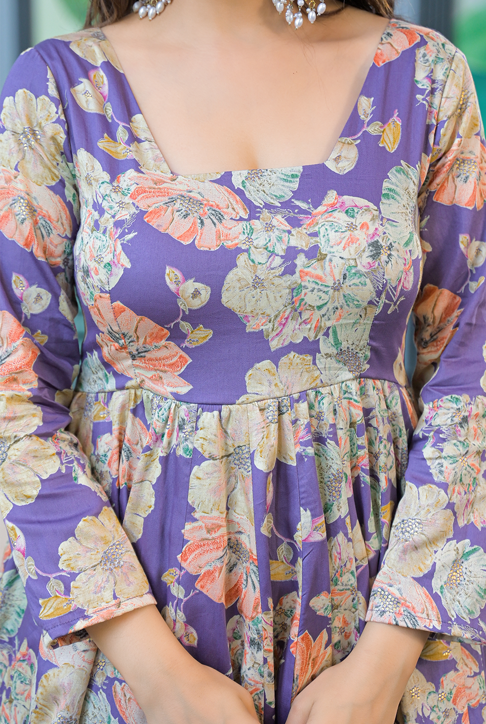 lavender floral suit set