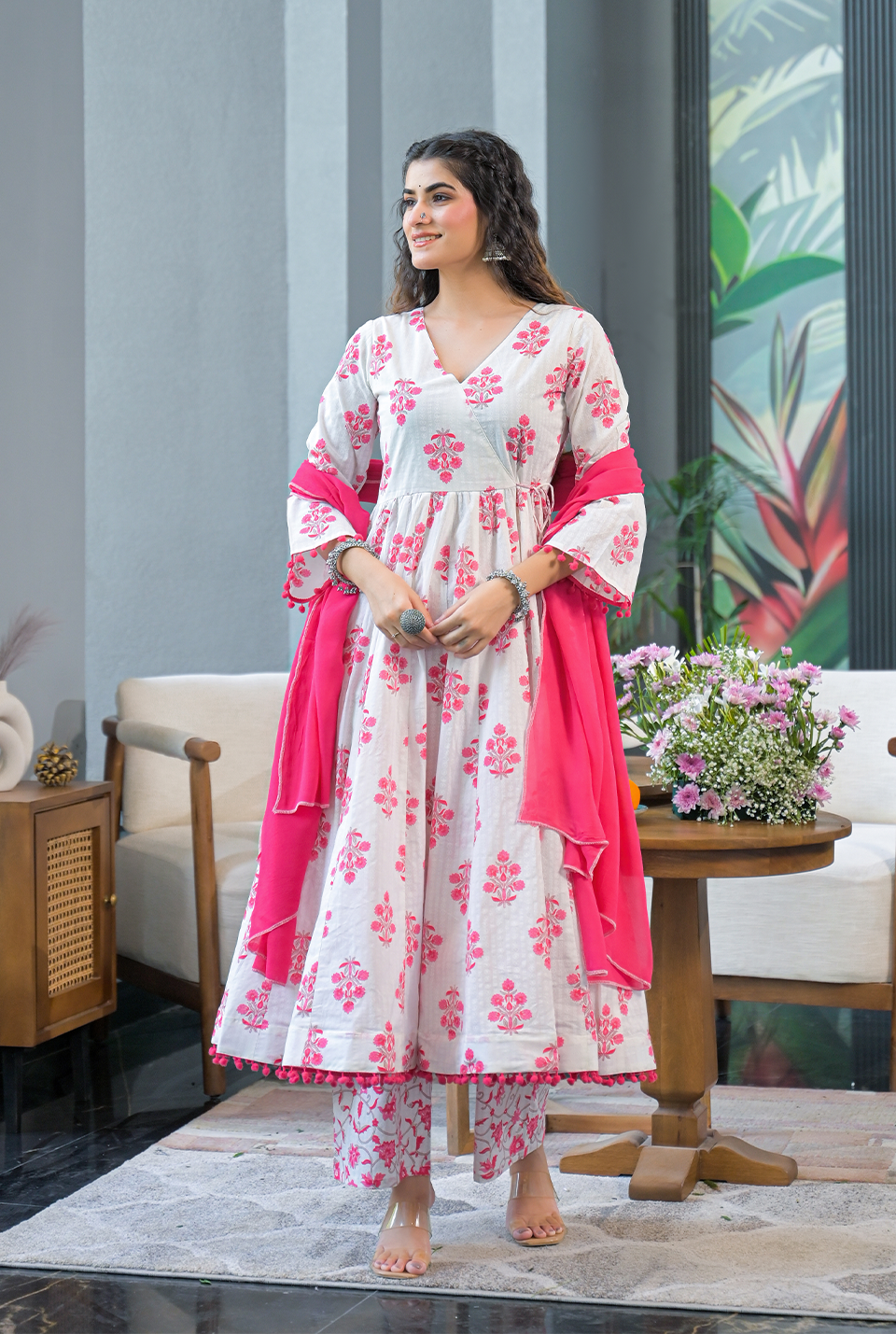 Ruhi Cotton angrakha suit set