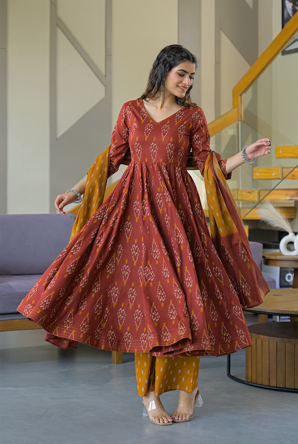 Meera Ikkat cotton suit set