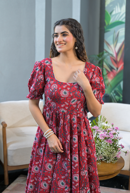 Aditi cherry cotton suit