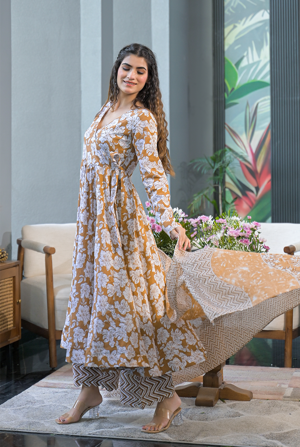 Ira cotton angrakha suit set