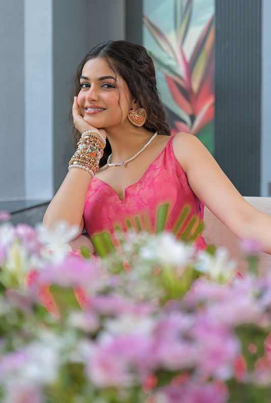 Gulnaar pink organza Gown