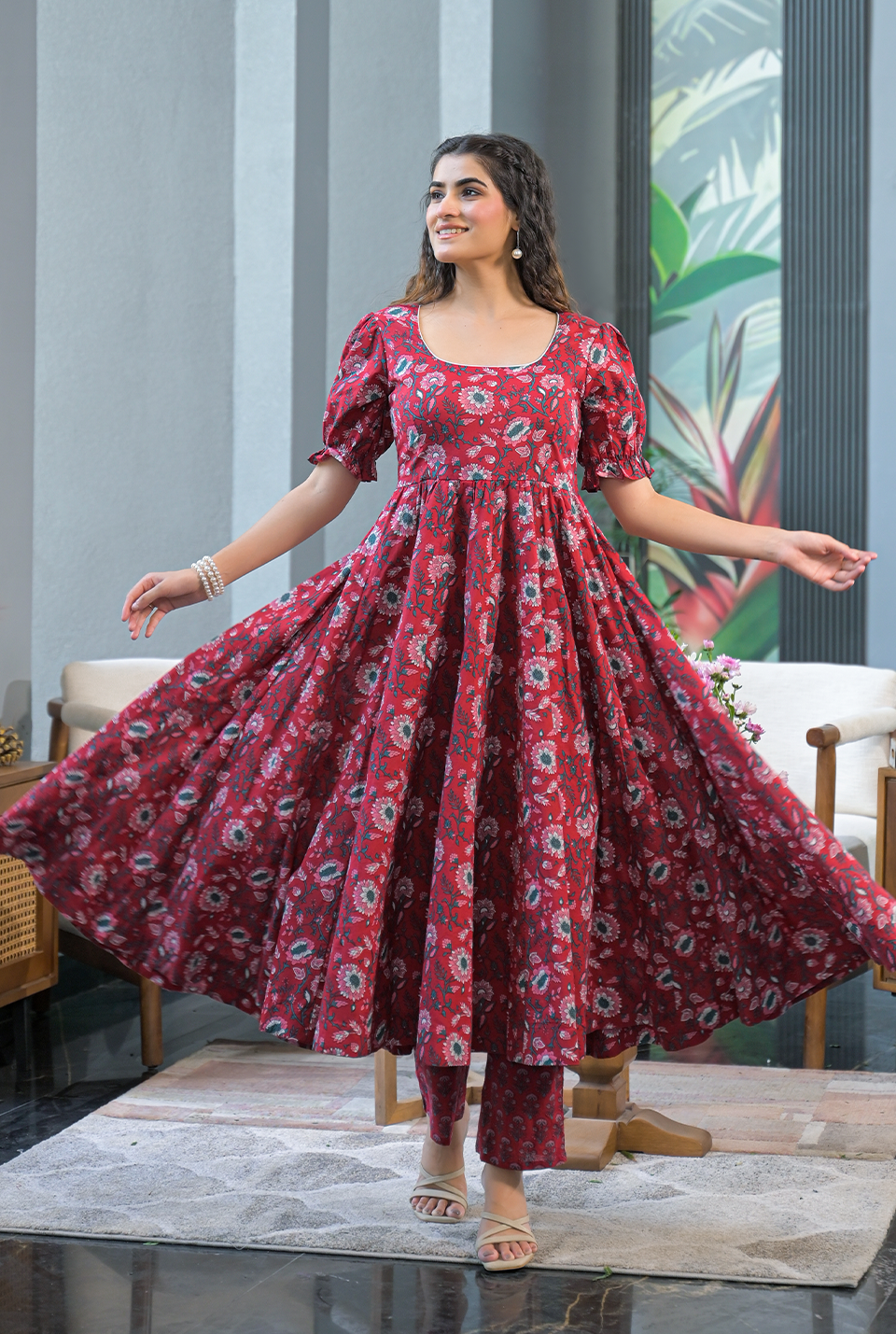 Aditi cherry cotton suit