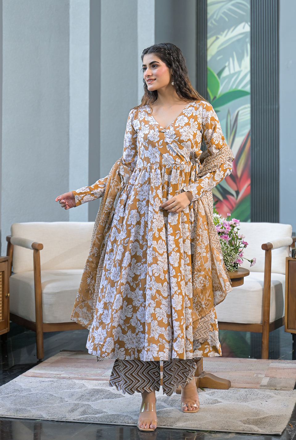Ira cotton angrakha suit set