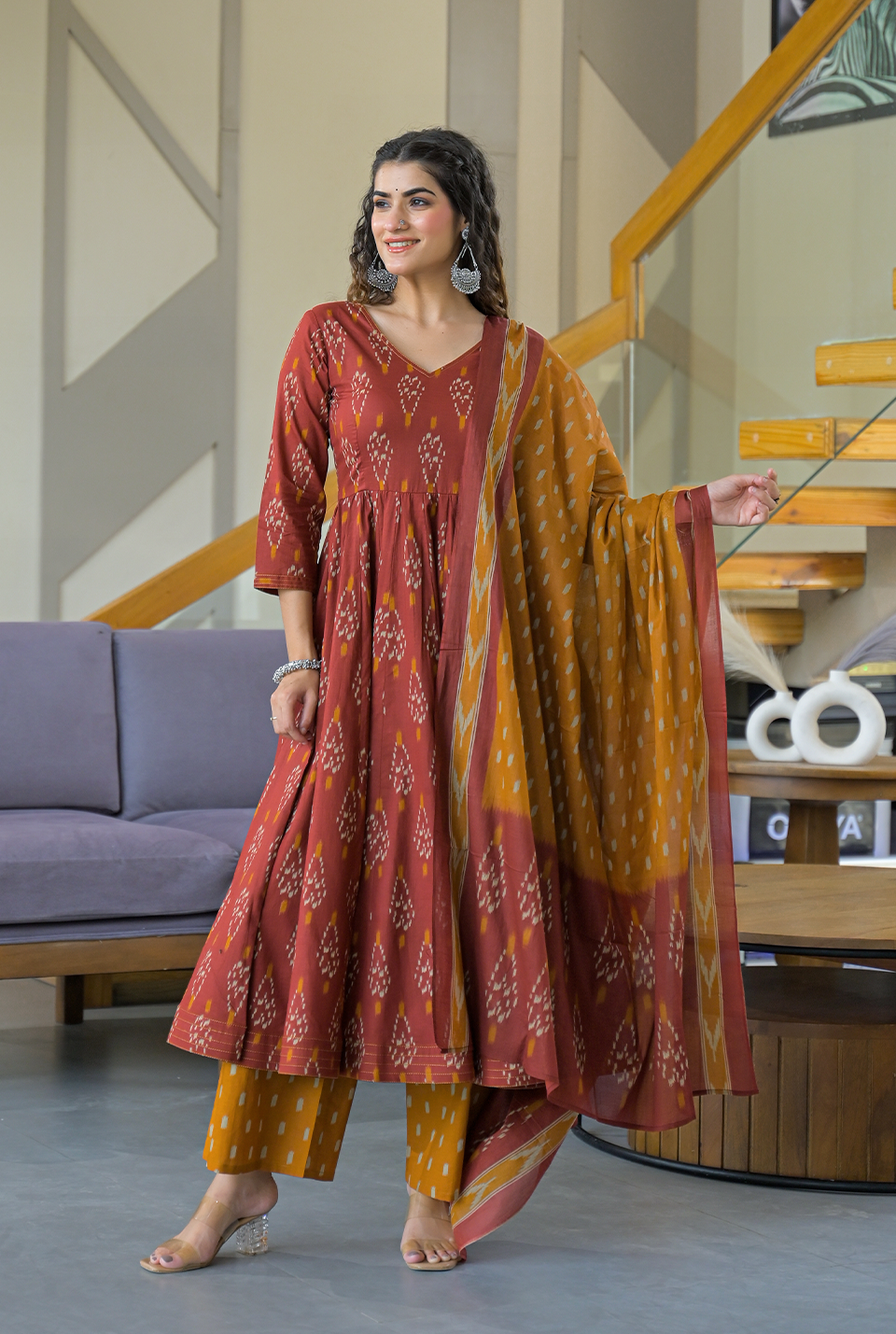 Meera Ikkat cotton suit set