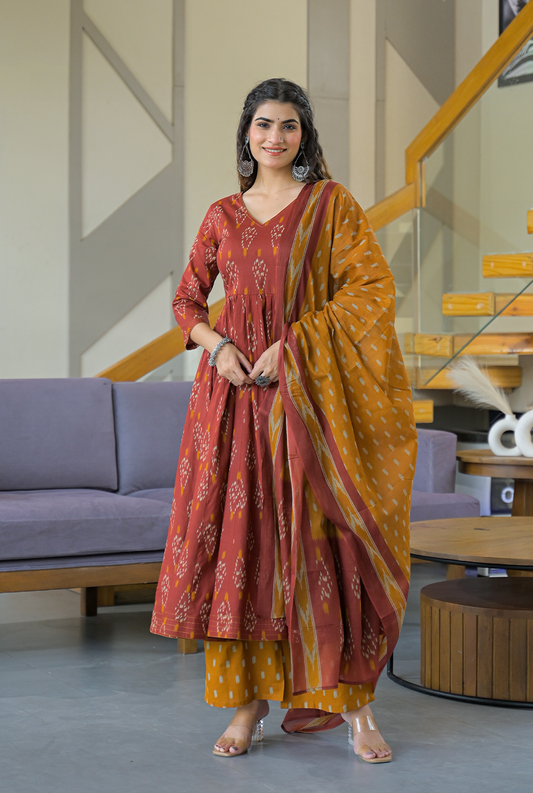 Meera Ikkat cotton suit set