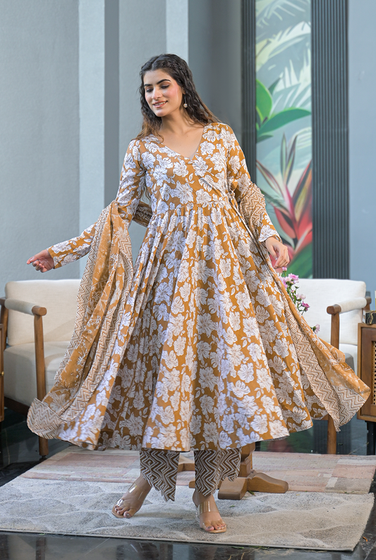 Ira cotton angrakha suit set