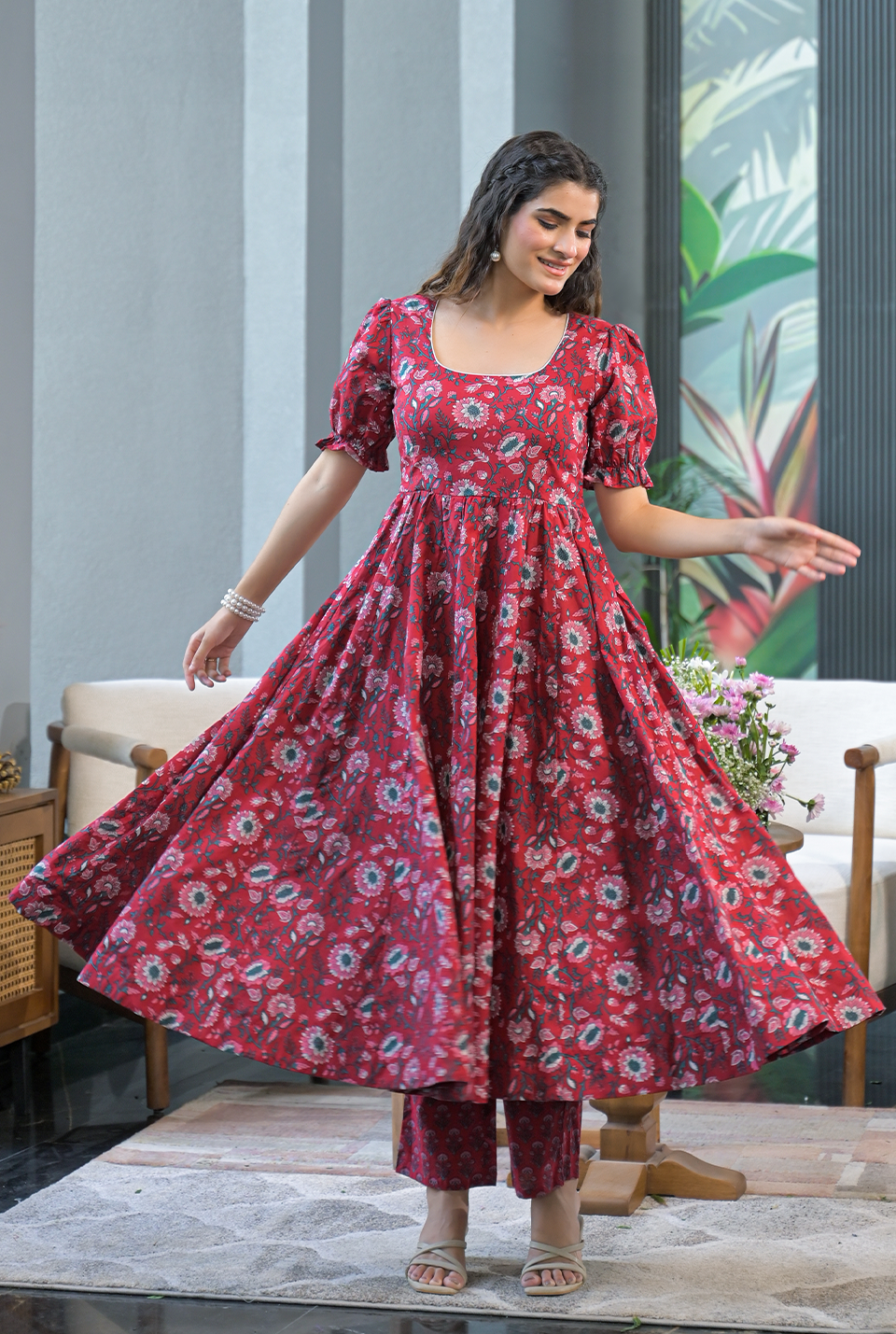 Aditi cherry cotton suit