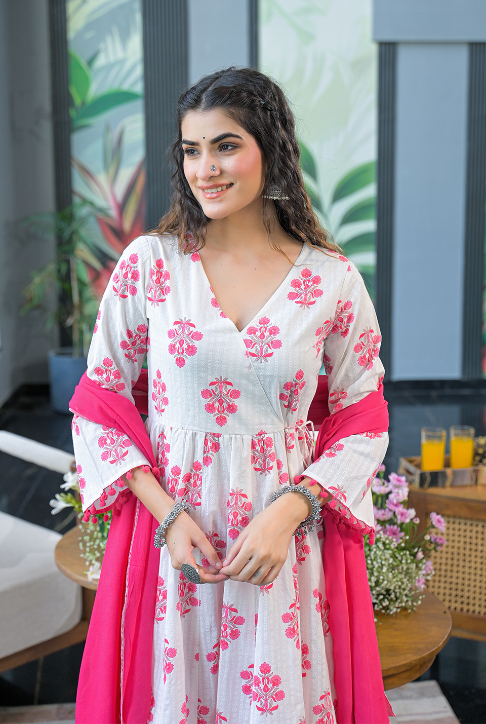 Ruhi Cotton angrakha suit set