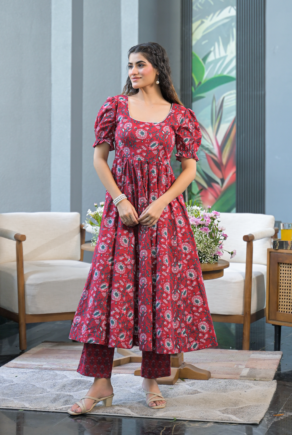 Aditi cherry cotton suit
