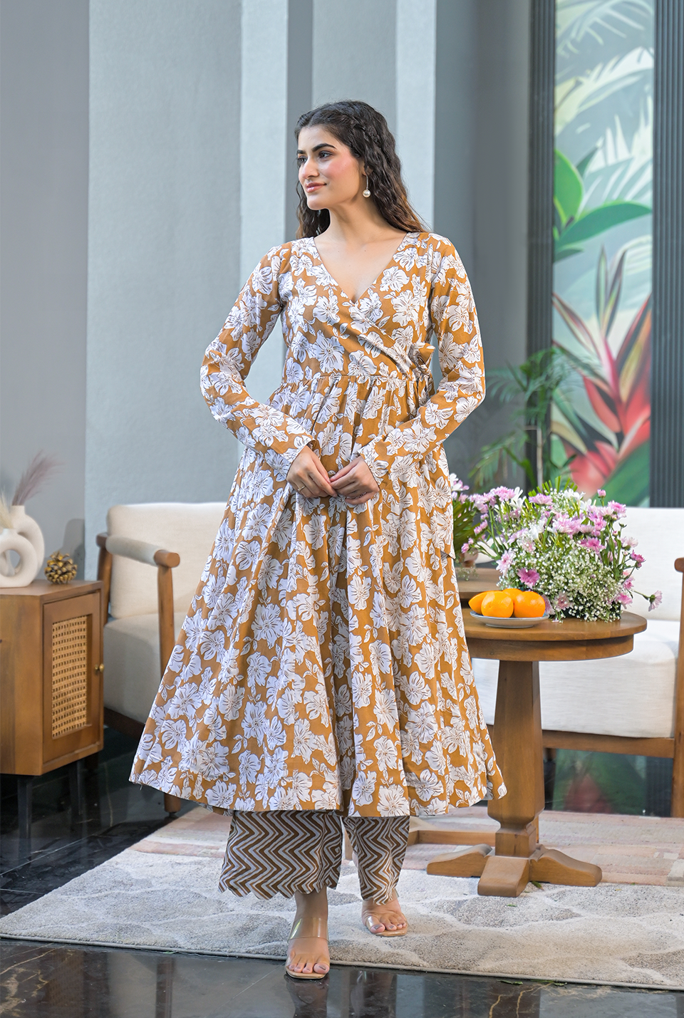 Ira cotton angrakha suit set
