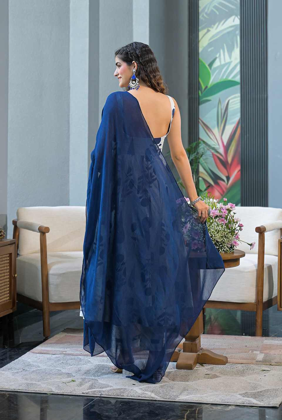 Shreya blue cotton suit set