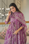 Ishani purple cotton suit set