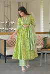 Ganga green cotton suit set