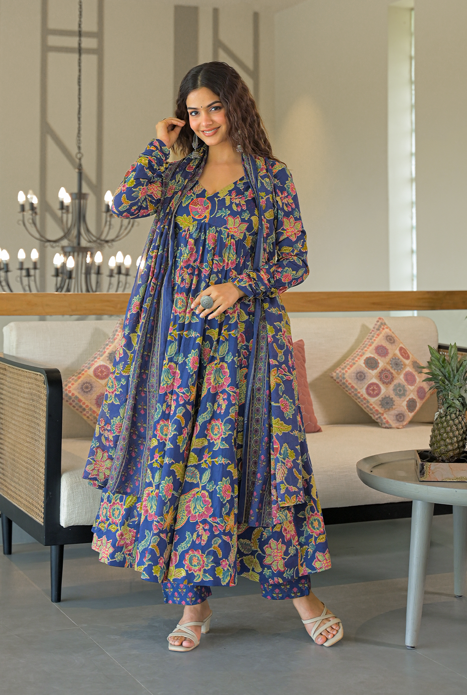 Inaaya blue cotton suit set