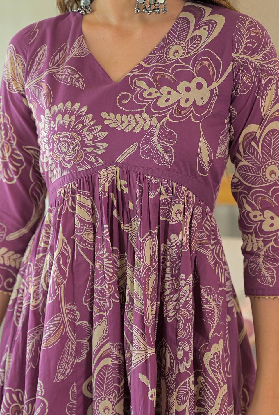 Ishani purple cotton suit set