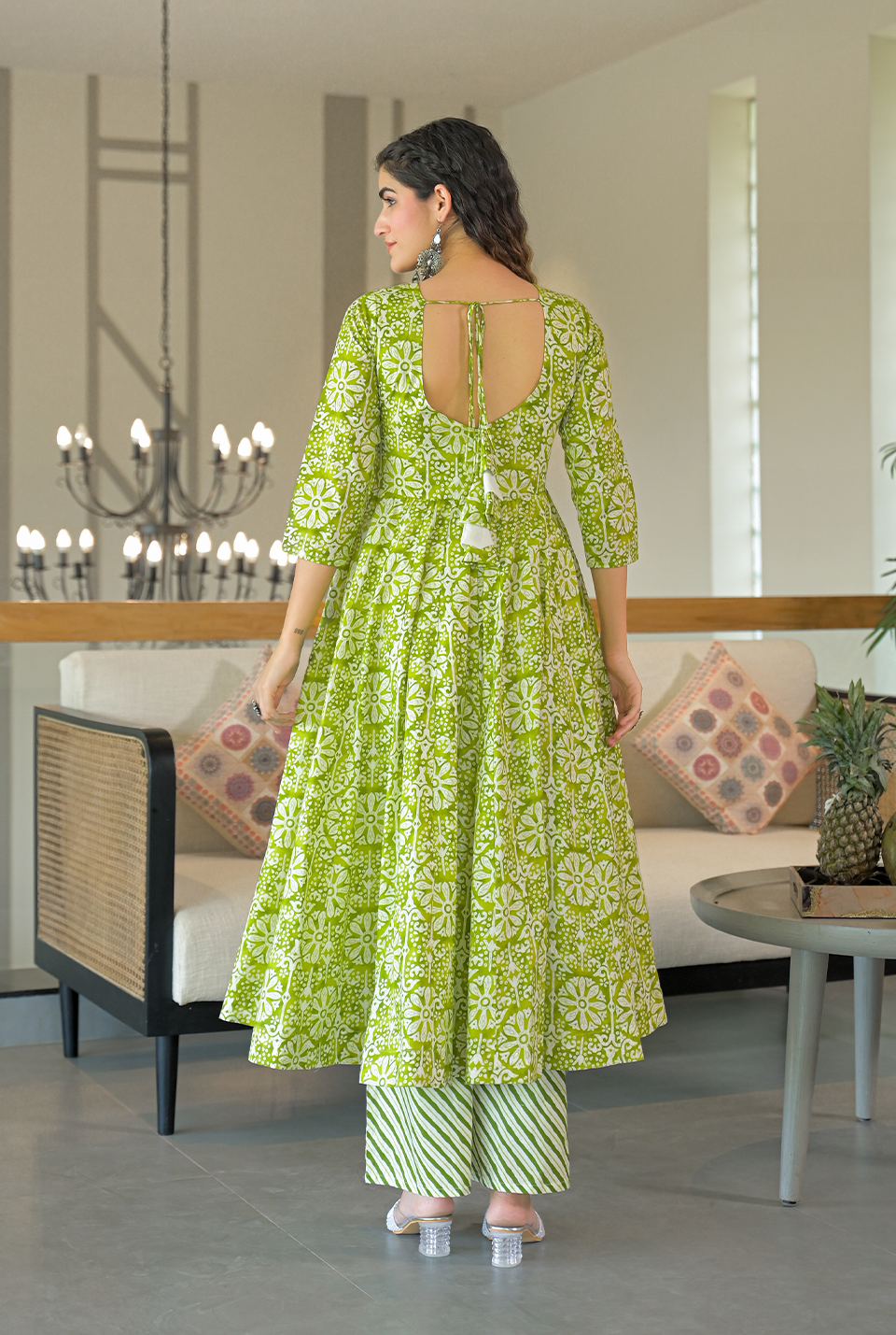 Ganga green cotton suit set