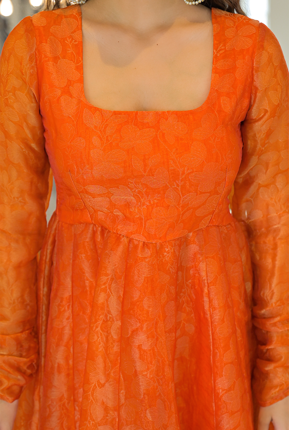Samantha orange organza suit set