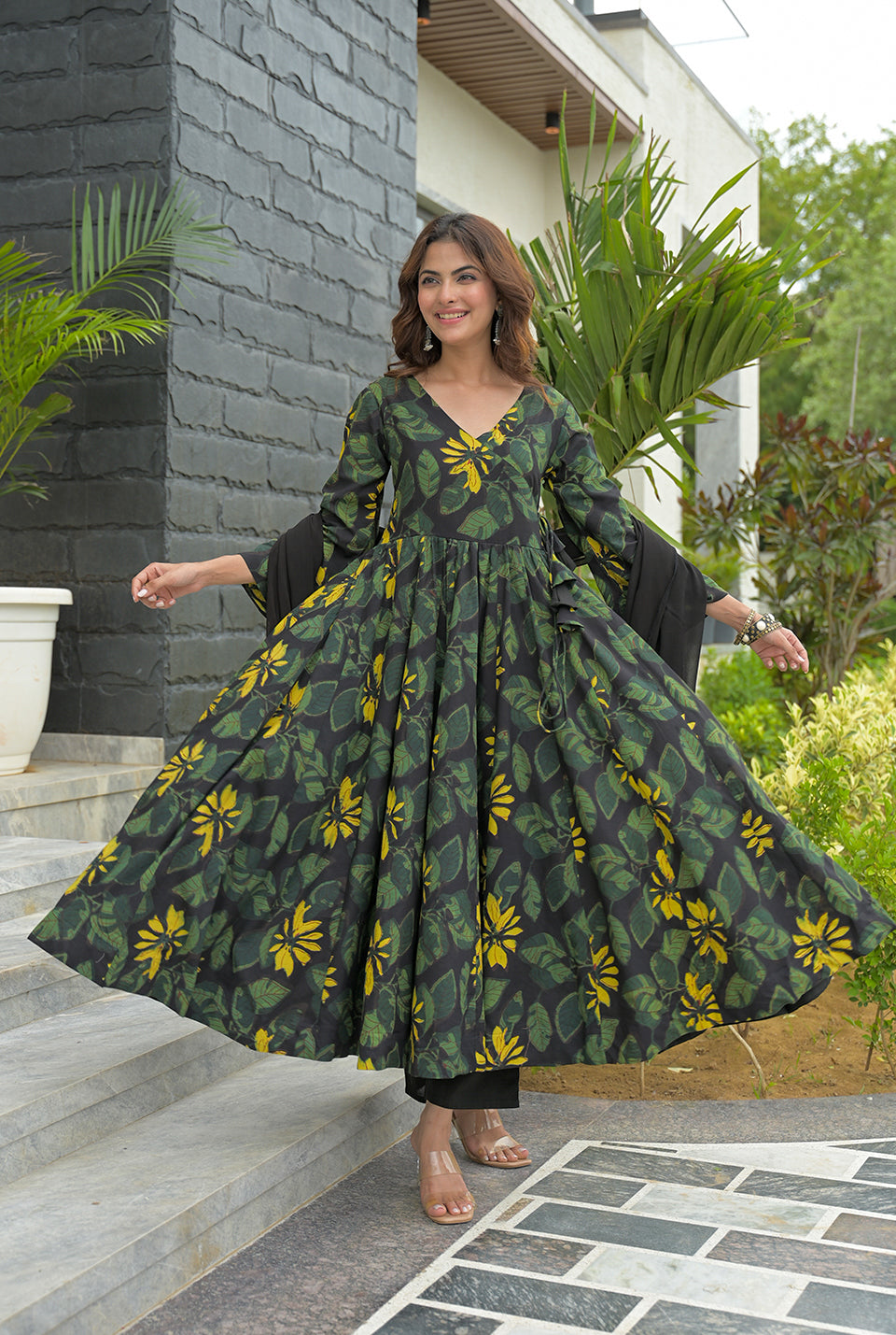 Nilima black cotton suit set