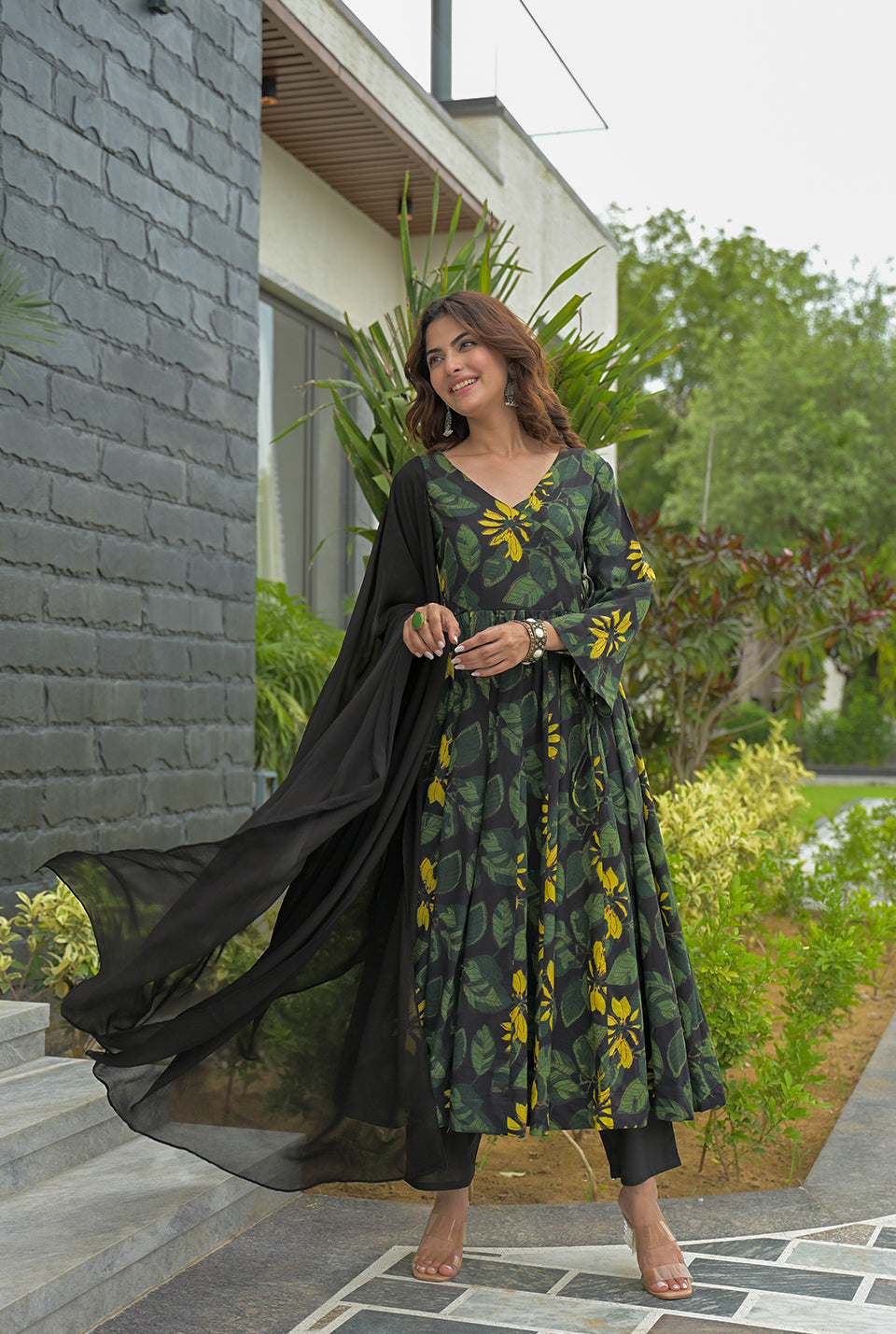 Nilima black cotton suit set