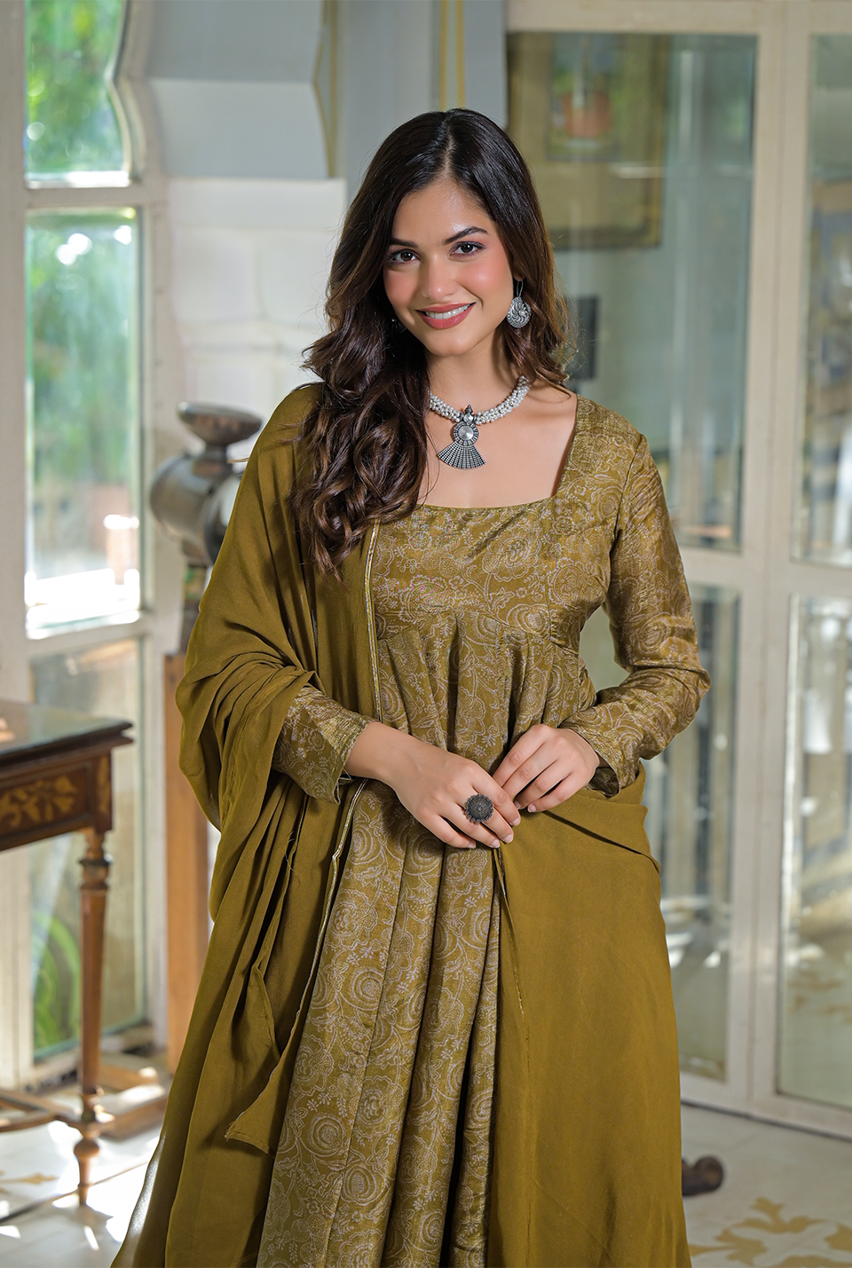 Dusky Glow Silk Suit Set