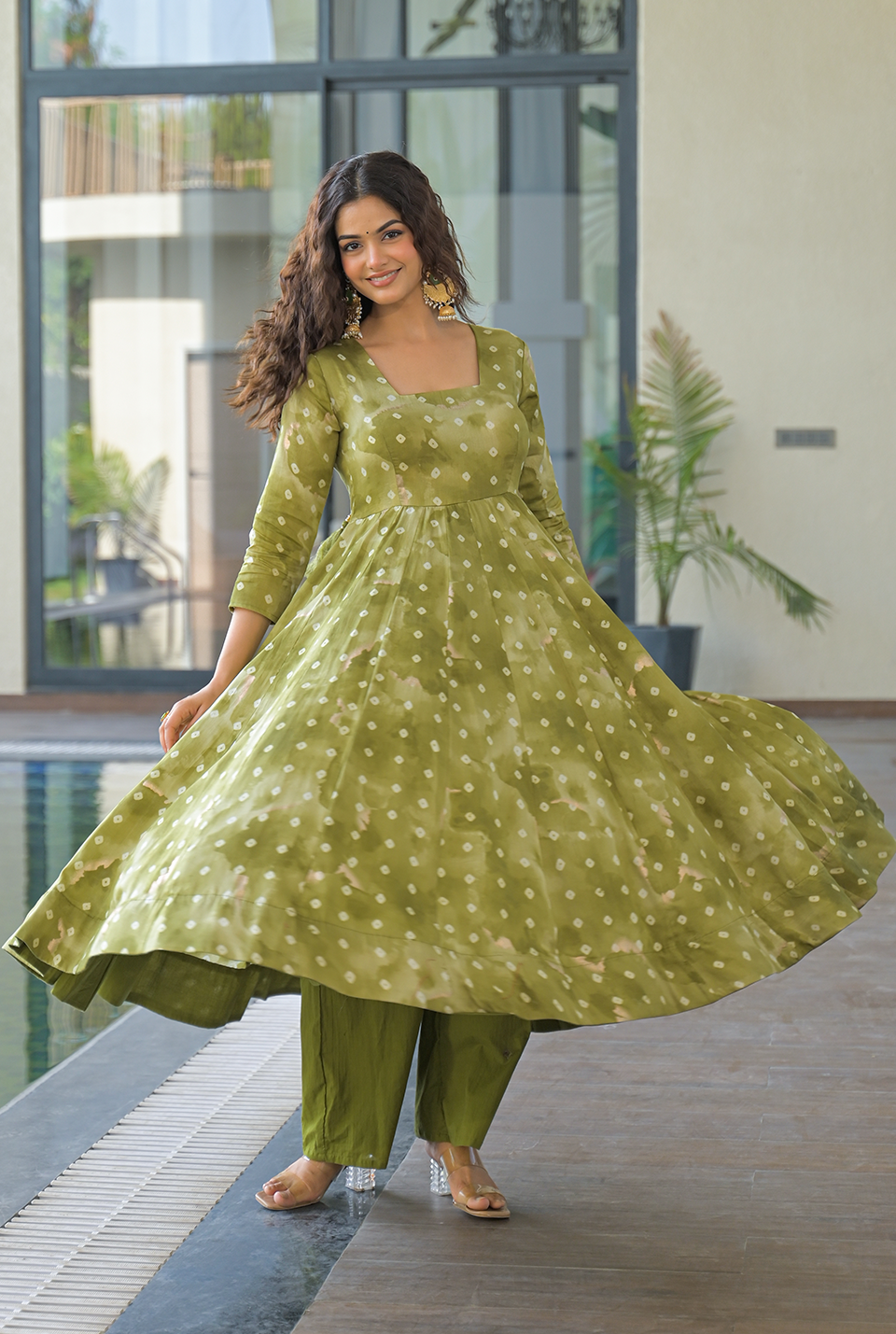 Reet Green Muslin Suit Set