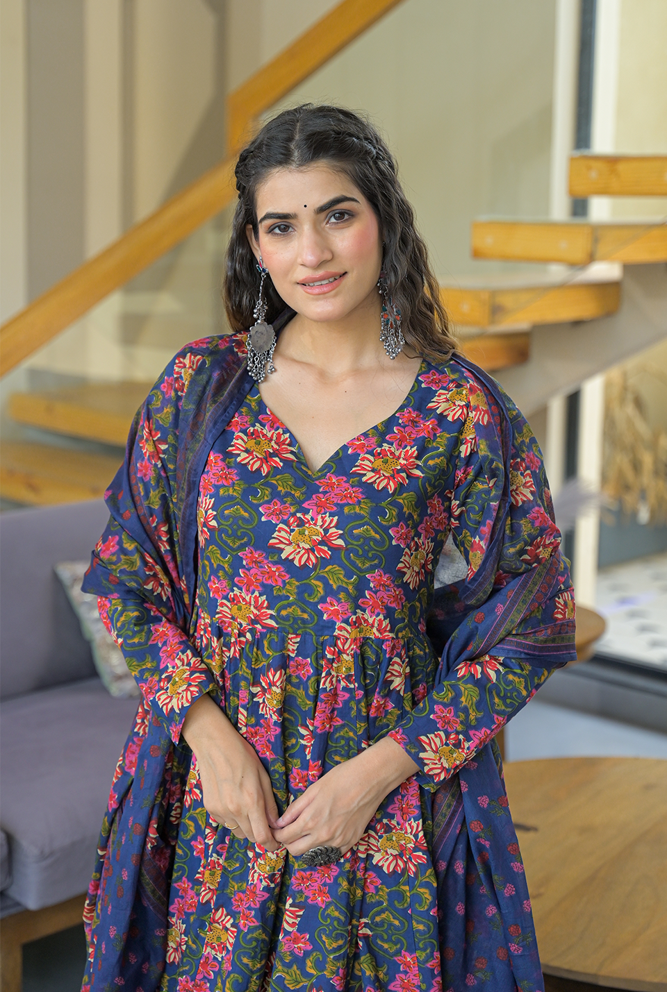 Khushi Blue floral suit set