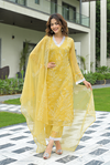 Ziva Chiffon Yellow Suit set