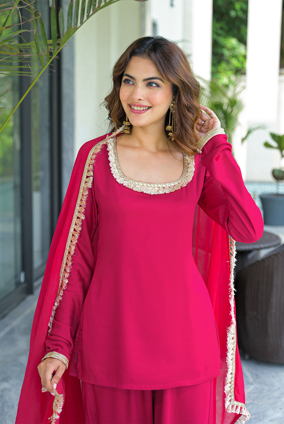 Sarah Pink Silk set