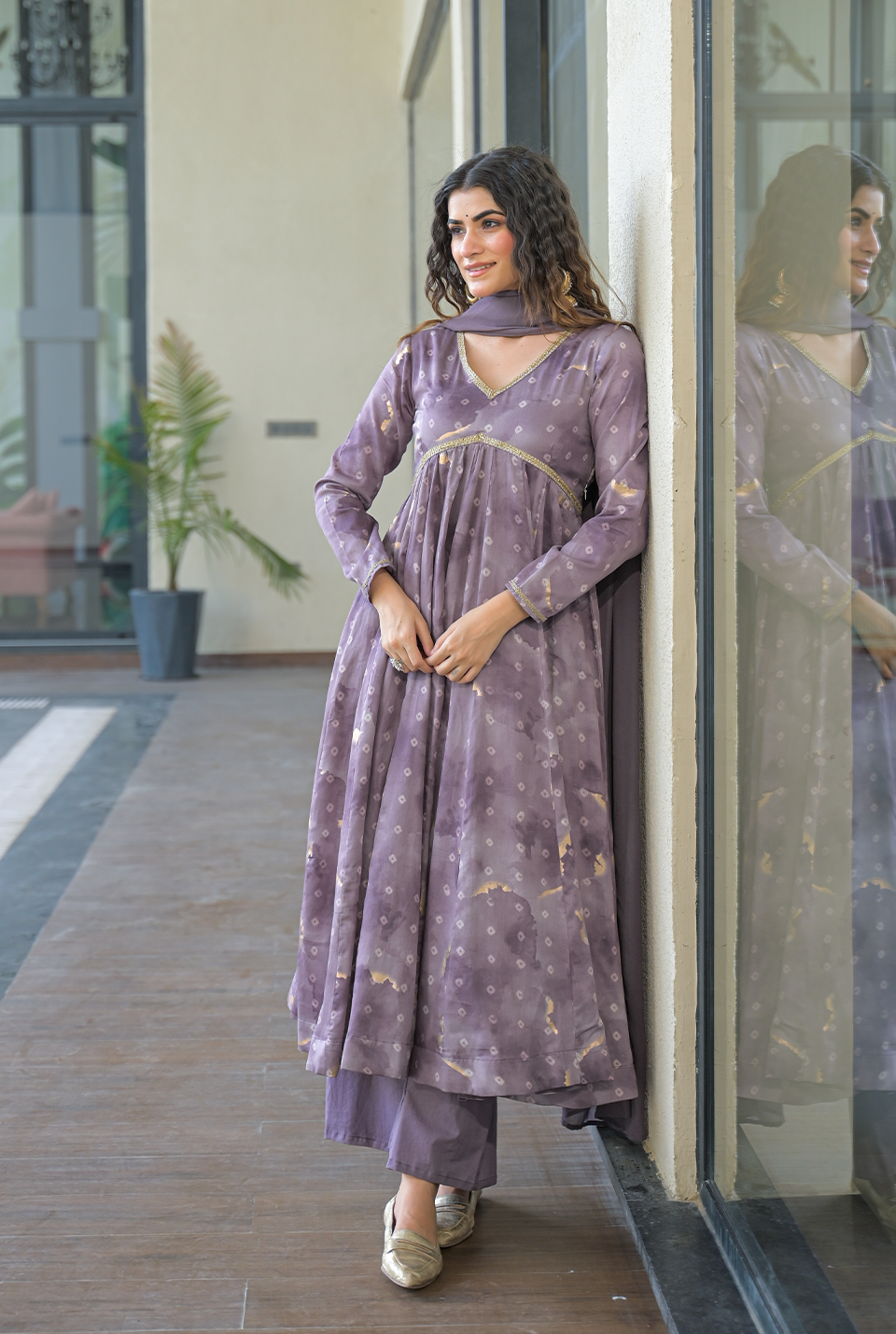 Sunehri muslin suit set